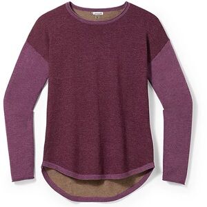 Smartwool Women’s Wool Blend Colour Block Long Sleeve Purple Brown Sweater L